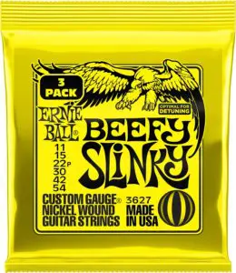Ernie Ball Beefy Slinky Nickel Wound Electric Guitar Strings 3-pack, 11-54 Gauge (P03627) Everything Else