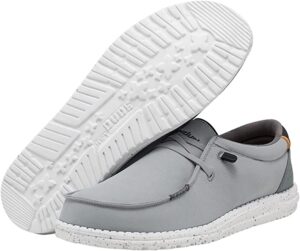 Hey Dude Men's, Wally Linen Slip-On Natural Grey | Loafers &amp; Slip-Ons