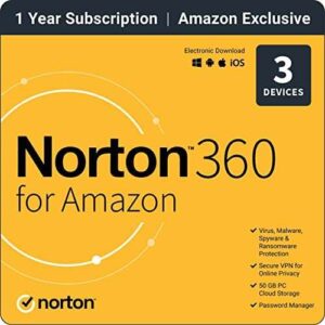 Norton 360 for Amazon 2022 Antivirus software for up to 3 Devices with Auto Renewal  Everything Else